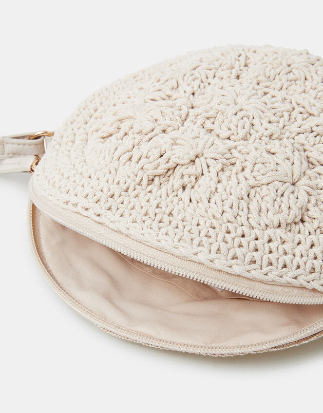 Round Macrame Bag Cream, , large