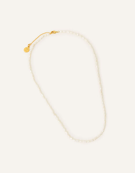 Gold-Plated Seed Pearl Necklace, , large