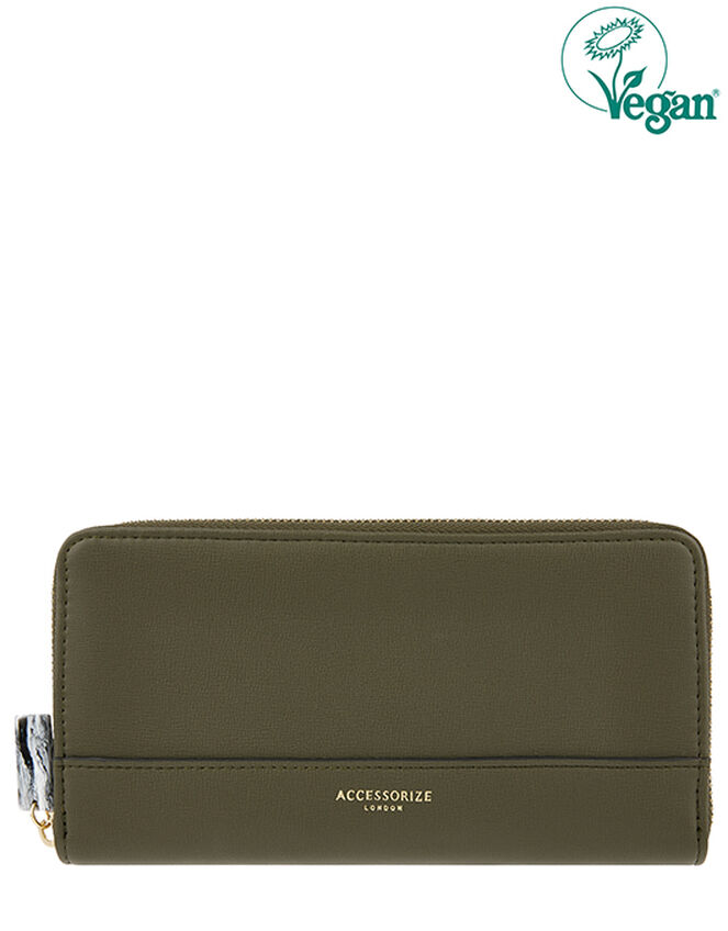 Large Reptile Wallet, Green (KHAKI), large