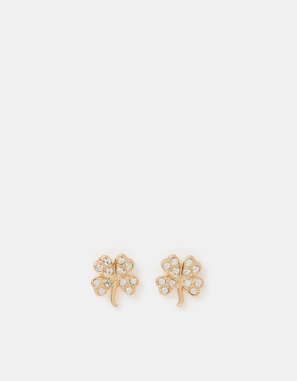 Diamant&eacute; Clover Stud Earrings, , large