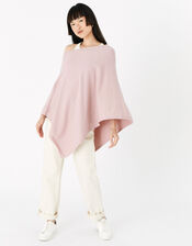 Lightweight Knit Poncho, Pink (PALE PINK), large