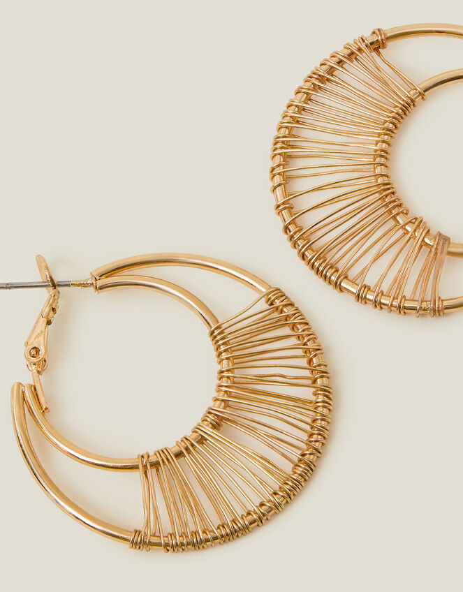 Double Wrapped Hoop Earrings, , large