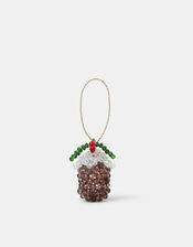 Beaded Pudding Christmas Tree Decoration, , large