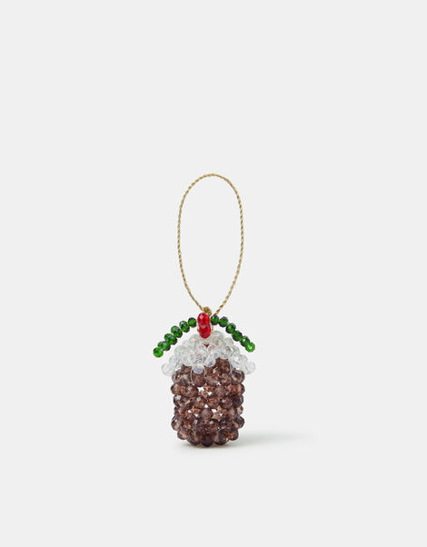 Beaded Pudding Christmas Tree Decoration, , large