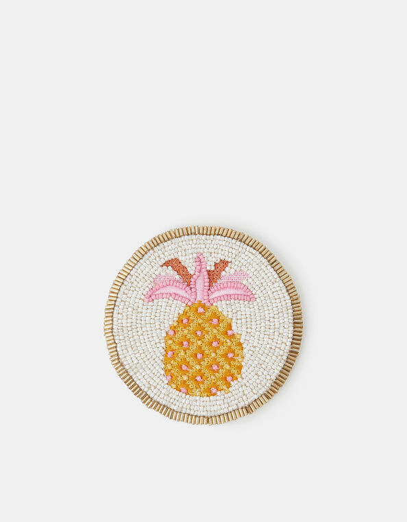 Round Pineapple Beaded Coaster, , large
