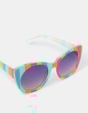 Girls Stripe Cat Eye Sunglasses, , large