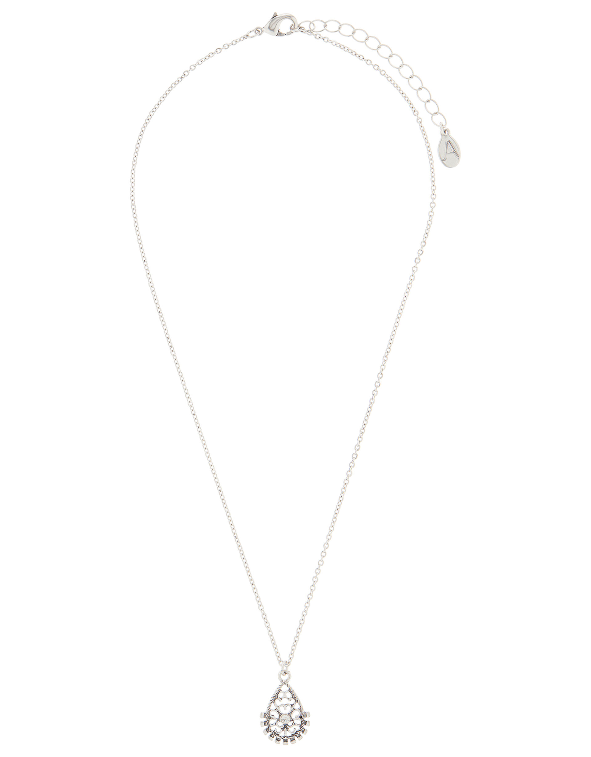 Crystal Teardrop Pendant Necklace, , large