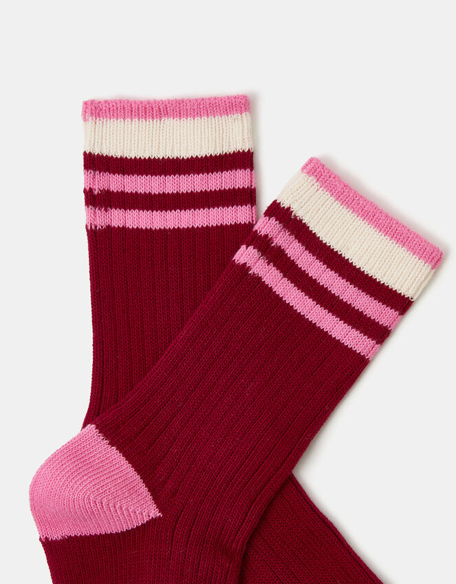 Stripe Ribbed Socks, , large