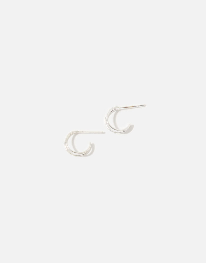 Sterling Silver Double Hoops, , large