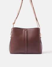 Webbing Strap Crossbody Bag , Brown (CHOCOLATE), large