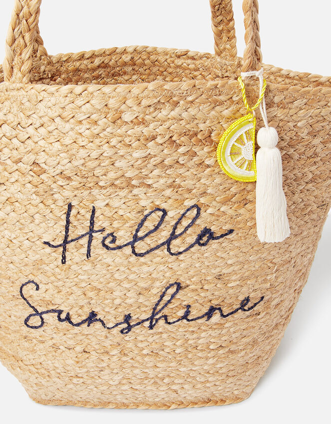 Hello Sunshine Slogan Shoulder Bag, , large