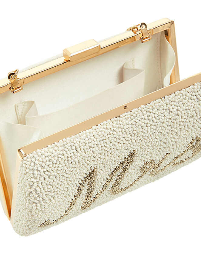 Mrs Beaded Hard Case Clutch Bag, , large