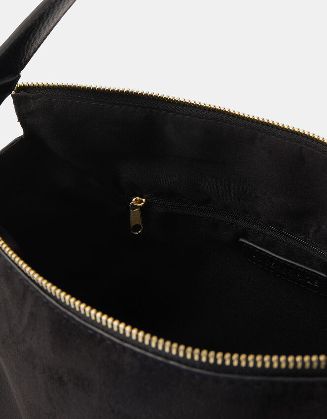 Slouchy Suedette Handbag, Black (BLACK), large