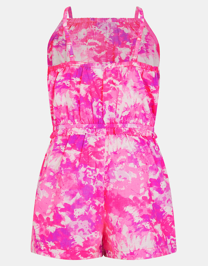 Girls Tie Dye Strappy Playsuit, Multi (BRIGHTS MULTI), large