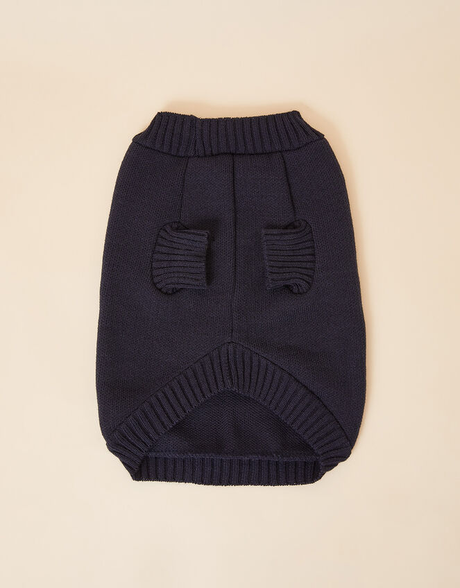 Starry Sky Knit Dog Jumper, Blue (NAVY), large