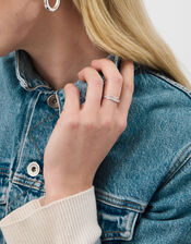 Sterling Silver Triple Band Ring, Silver (ST SILVER), large