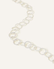 Sterling Silver Plated Circle Chain Necklace, , large