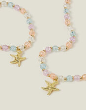 Girls Beaded Star Fish Necklace and Bracelet Set, , large