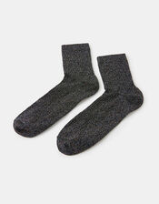 Sparkle Ribbed Ankle Socks, , large
