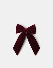 Velvet Bow Barrette Hair Clip, , large