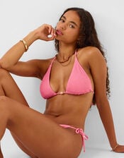 Crinkle Triangle Bikini Top, Pink (PINK), large