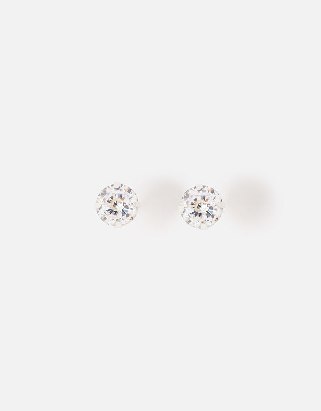Sterling Silver Medium Bling Stud Earrings, , large