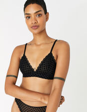 Spot Mesh Bralet, Black (BLACK), large