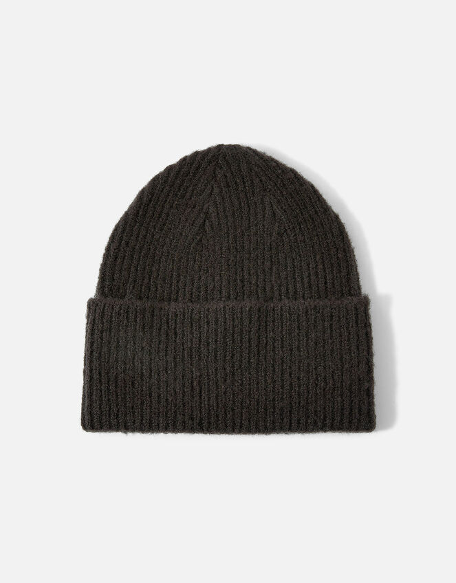 Soho Knit Beanie Hat, Black (BLACK), large