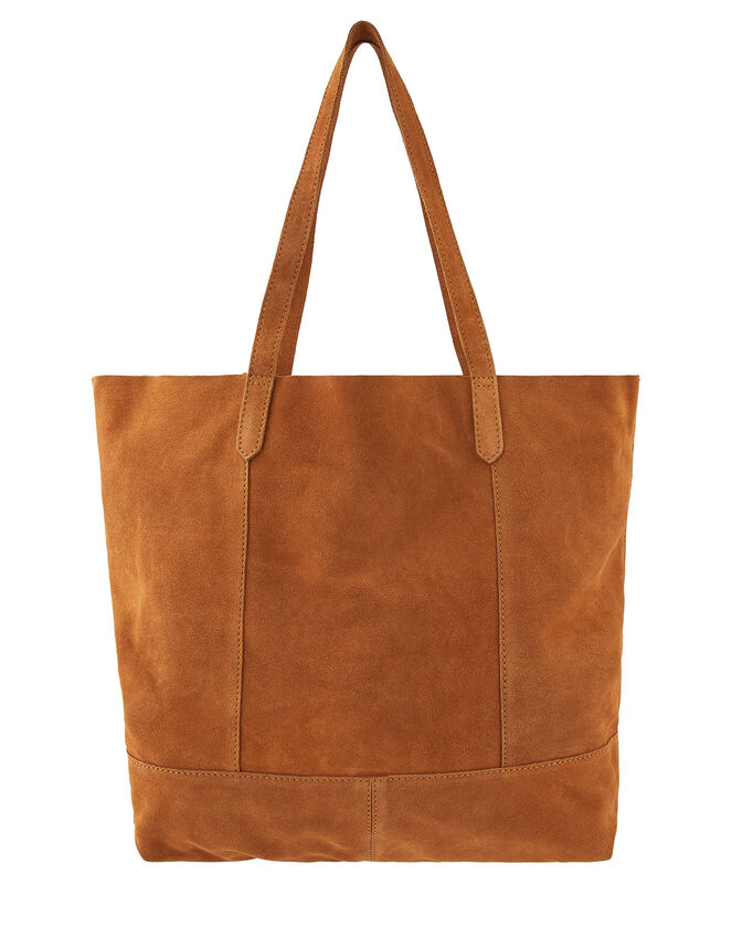 Leather Tote Bag, Tan (TAN), large