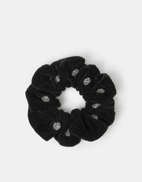 Velvet Polka Dot Scrunchie, , large
