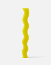 Handmade Wavy Pillar Candle, Yellow (YELLOW), large