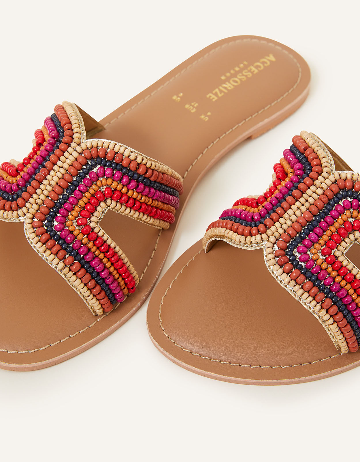Beaded Cut Out Sliders Multi