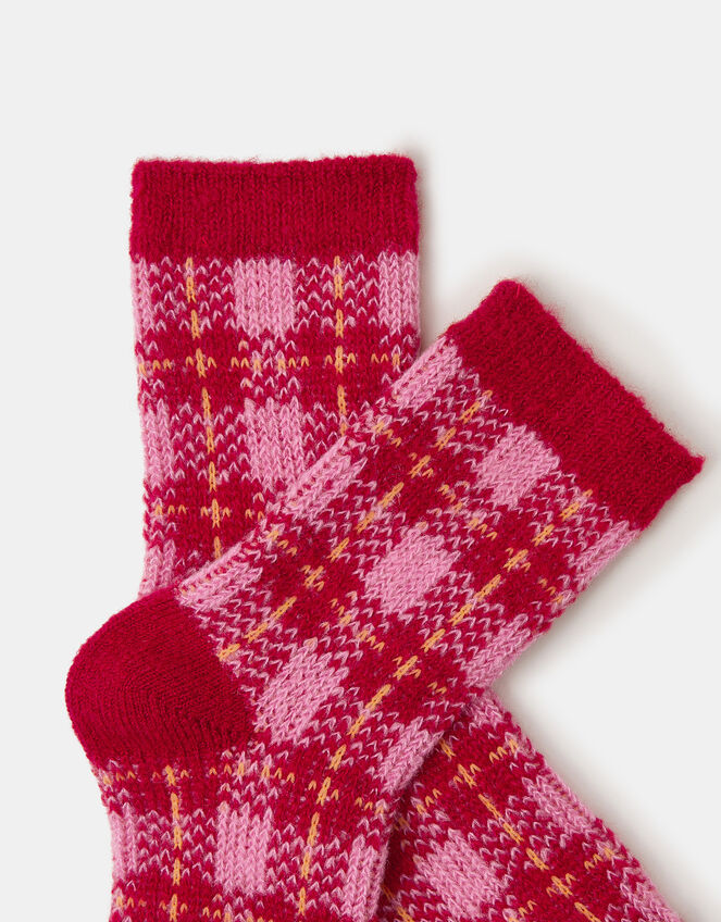 Cosy Check Socks, , large