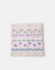 Girls Heart Fair Isle Snood, Multi (PASTEL MULTI), large