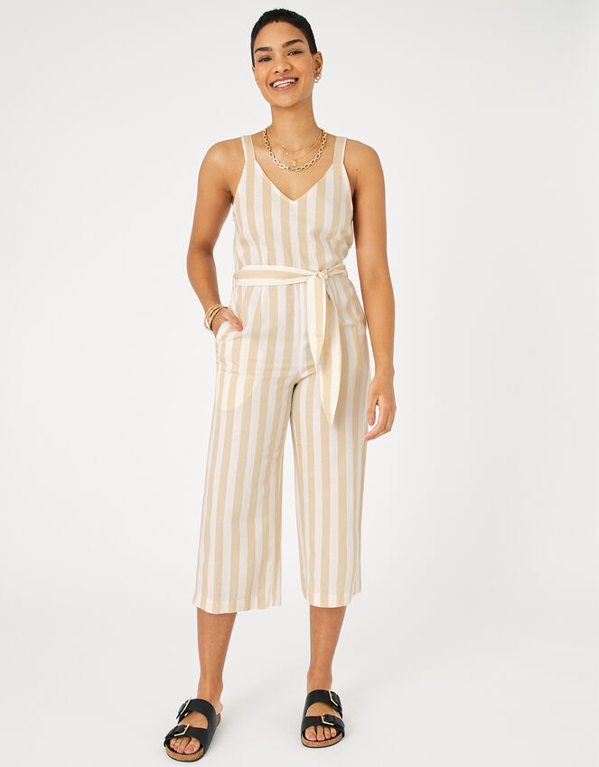 Stripe Belted Jumpsuit Cream | Summer holiday jumpsuits & Playsuits ...
