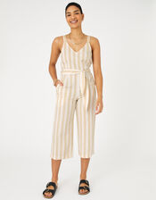 Stripe Belted Jumpsuit, Cream (CREAM), large