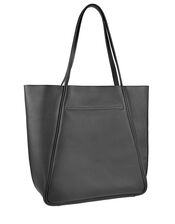 Printed Leather Shopper Bag, , large