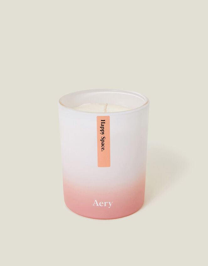 Aery Happy Space Rose Geranium & Amber Glass Candle, , large