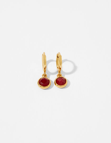 Gold-Plated Birthstone Earrings - January, , large