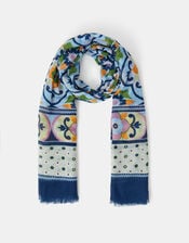 Lightweight Tile Print Scarf, , large