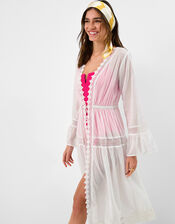 Lace Midi Kaftan, White (WHITE), large