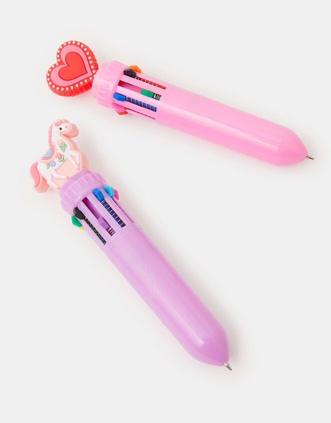 2-Pack Girls Mini Heart & Horse Multi Colour Pens, , large
