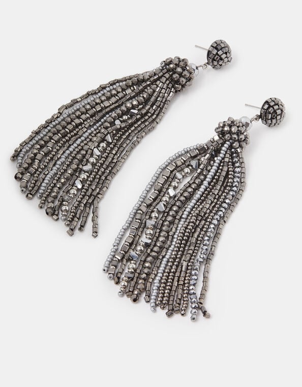 Bead Tassel Drop Earrings, , large