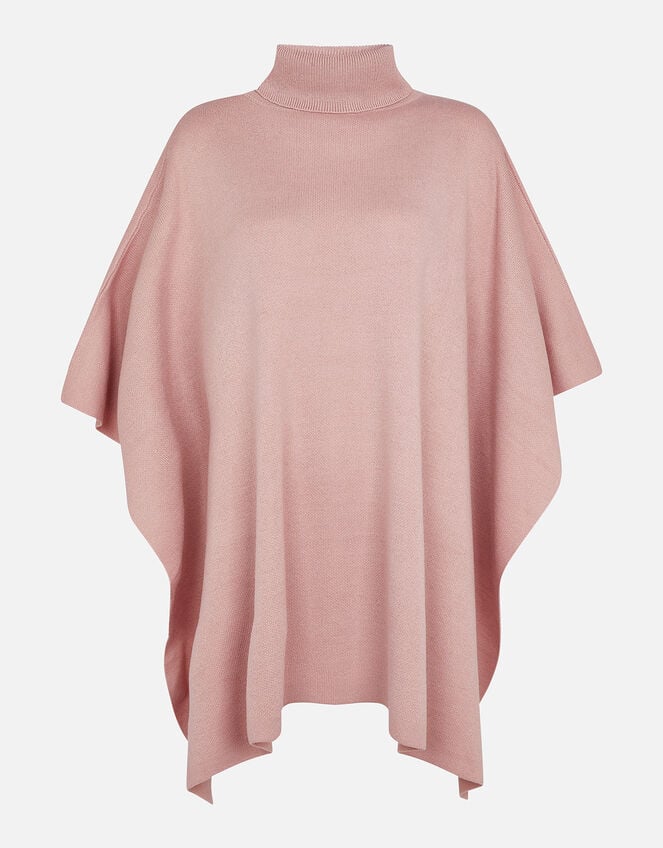 Rollneck Poncho, Pink (PINK), large