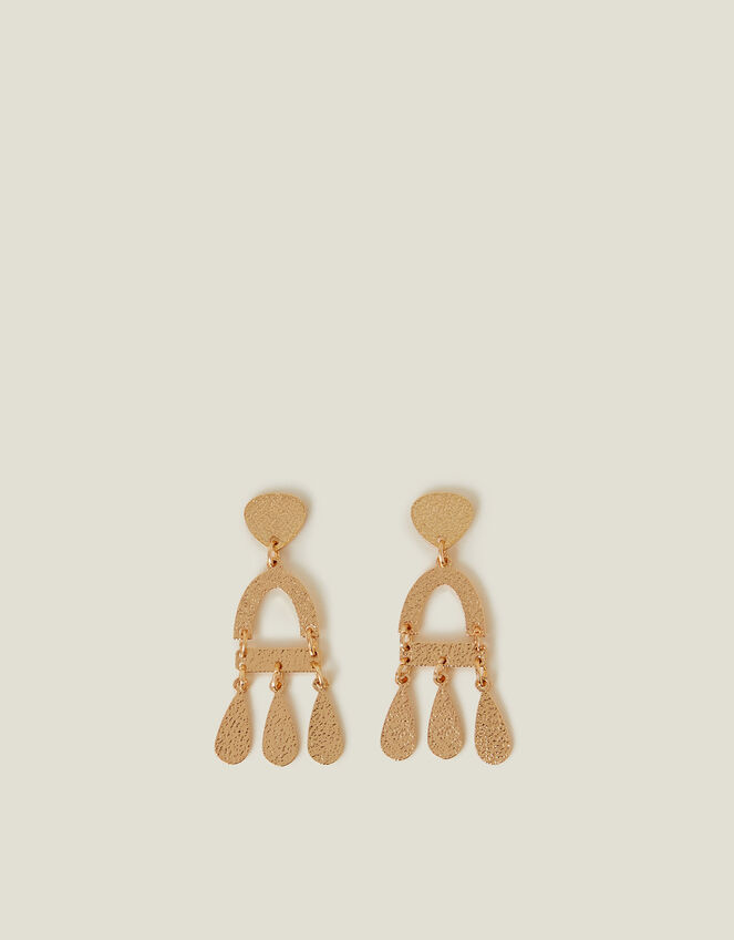 Textured Triple Drop Earrings, , large