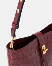 Faux Croc Bucket Bag, , large
