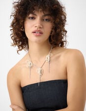 Bow Pearl Chain Necklace, , large