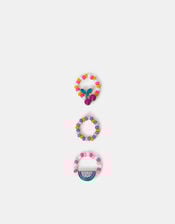 3-Pack Girls Fruit Beaded Rings, , large