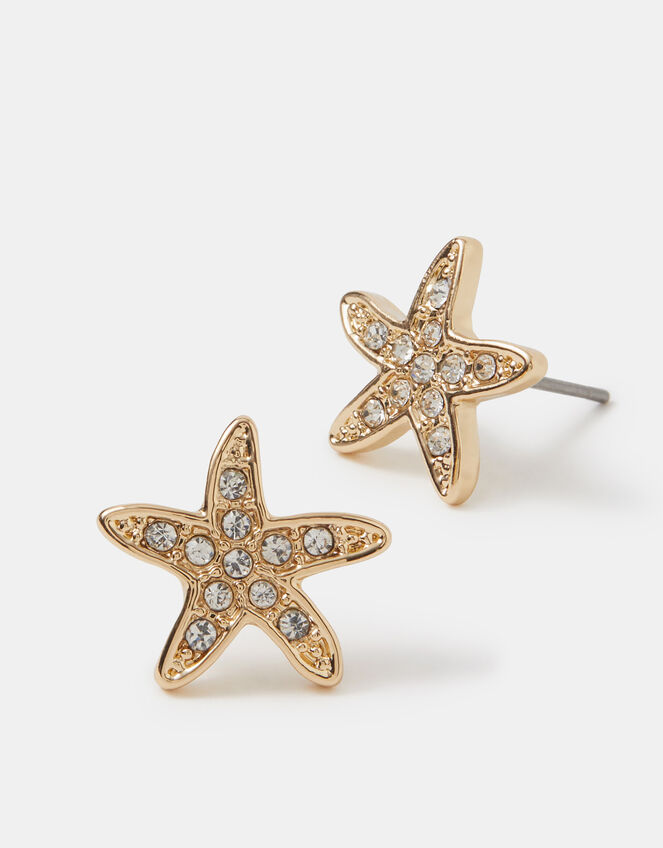 Starfish Stud Earrings, Gold (GOLD), large