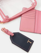 Initial Passport Holder & Luggage Tag, Blue (NAVY), large